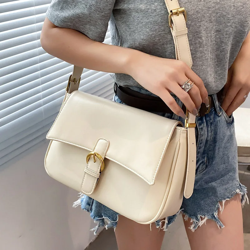 

Premium Texture PU Soft Leather Bag Female 2021new Trendy Wild Foreign Net Red Messenger Bag Niche One-shoulder Small Square Bag