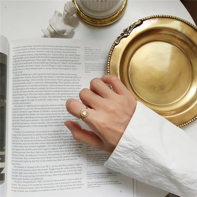 Женское кольцо с Луной и камнем RUIYI золотистое открытое ювелирное изделие из