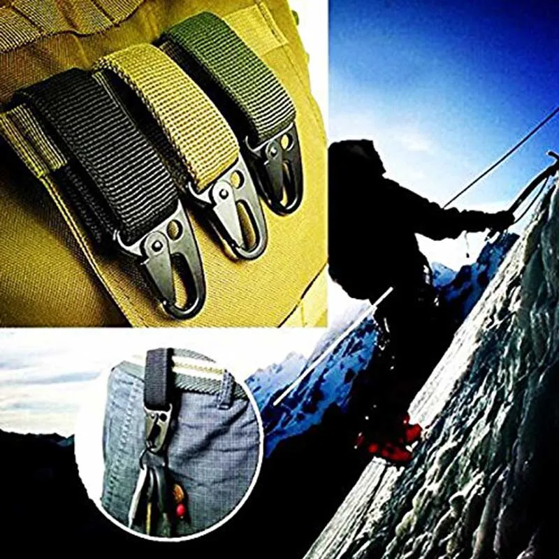 

Outdoor Mountaineering Keychain with Key Ring Olecranon Hook Lanyard Carabiner Clip Mountaineering Equipment Buckle Climbing