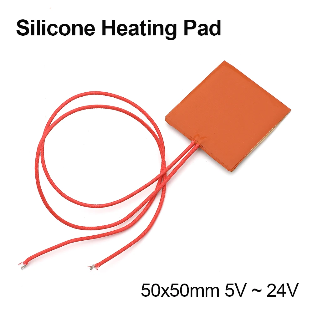

new5V 12V 24V 36V 48V 110V 220V 380V Silicone Heating Pad Square Rubber Heat Mat Heated Bed Plate Flexible Waterproof 3D Printer