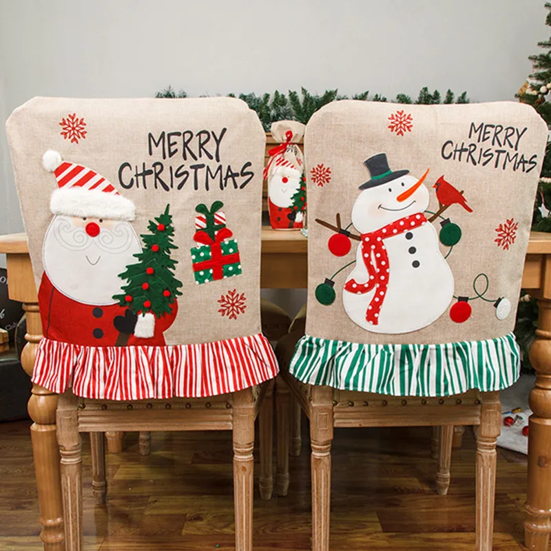 Cover Snowman Santa Claus Noel Merry Christmas Decor For Home 2021 Happy New Year Naviidad Supplies