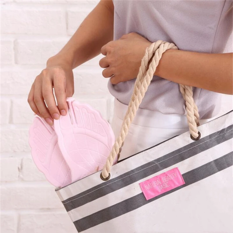 Шлепанцы женские складные для путешествий домашние пляжные шлепанцы плоская