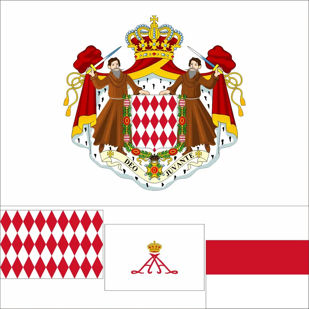 

Monaco Flag 3X5FT 90X150CM 100D Polyester Double Stitched High Quality Banner