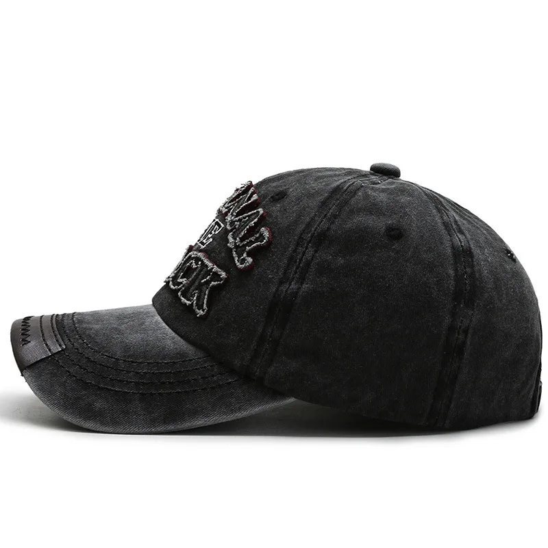 

2021 Men's Cap Cotton Letter Baseball Cap Retro Outdoor Brand Sports Caps Women Bone Gorras Curved Fitted Washed Retro Dad Hats