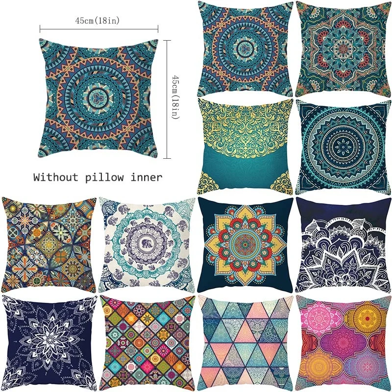 

YWZN Mandala Printing Decorative Pillowcase India Mandala Pillow Case Polyester Mandala Pattern Pillow Cover kussensloop