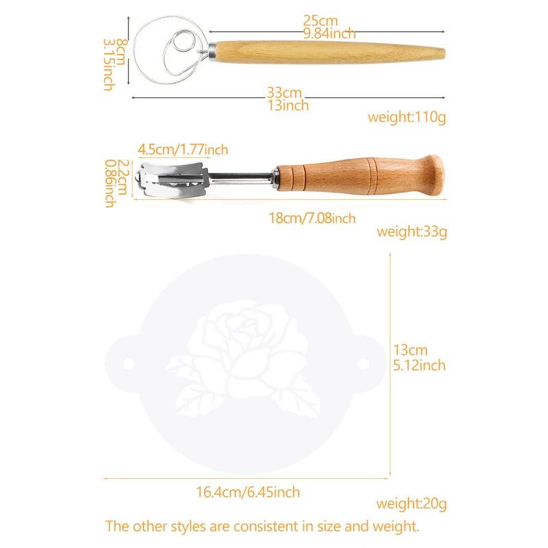Набор инструментов для приготовления хлеба 3 шт. включает нож нарезки датский