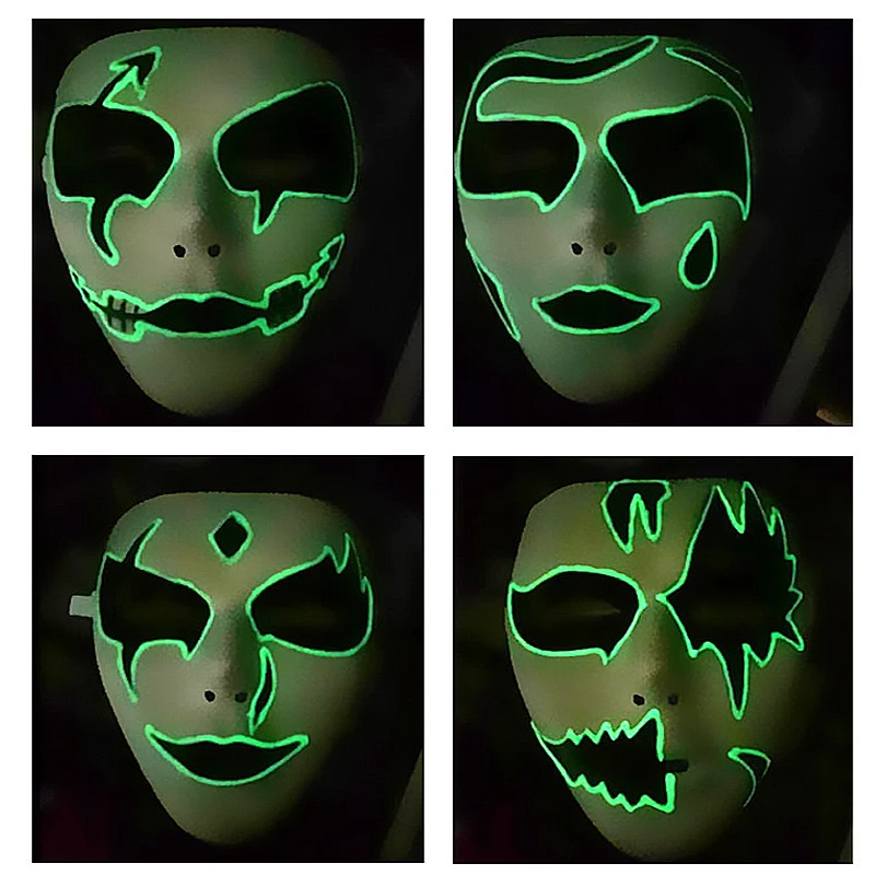 Маска для Хэллоуина украшение светящиеся маски косплея из фильма ужасы|Маски