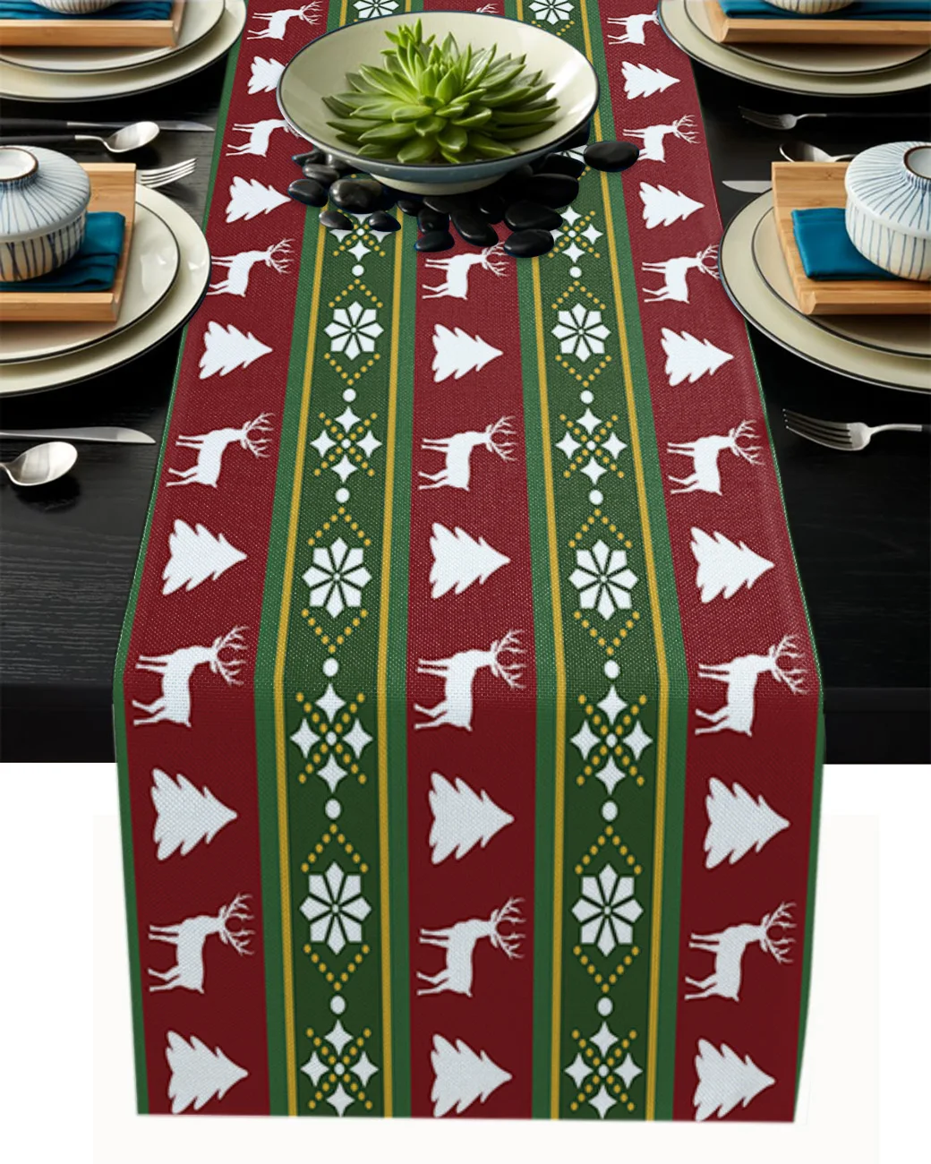 

Merry Christmas Geometic Table Runner Wedding Decoration Dinning Table Runners Placemat Christmas Decor Tablecloth