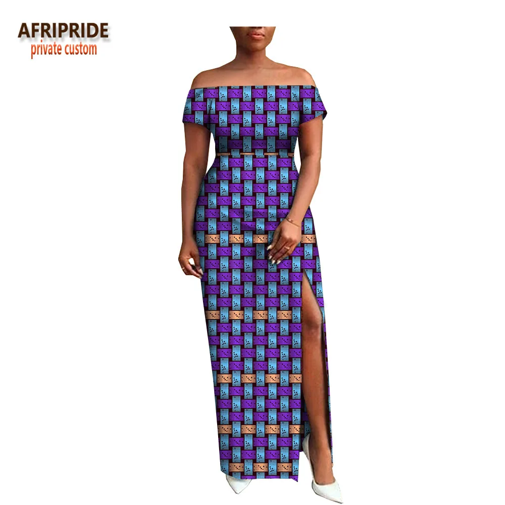 AFRIPRIDE, индивидуальная африканская одежда, осеннее платье, короткий рукав, макси, батик, боковое, вечернее платье для женщин, A722538 - Цвет: 275x