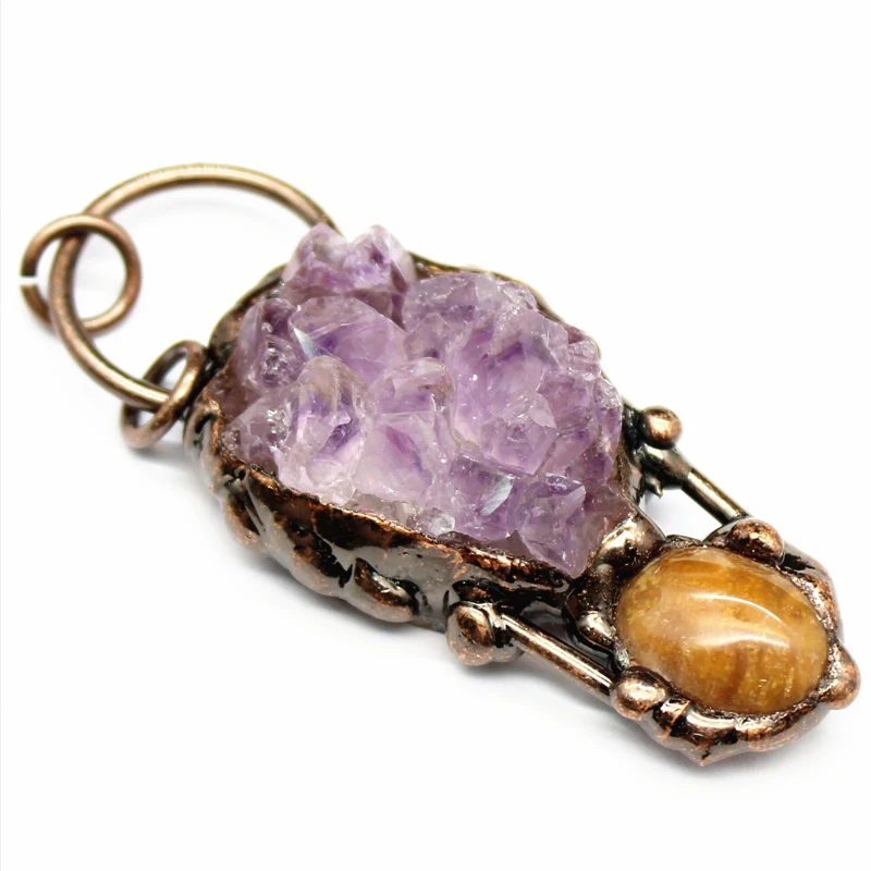 Новое поступление 2021 цепочка с подвеской из натурального аметиста | Ожерелья