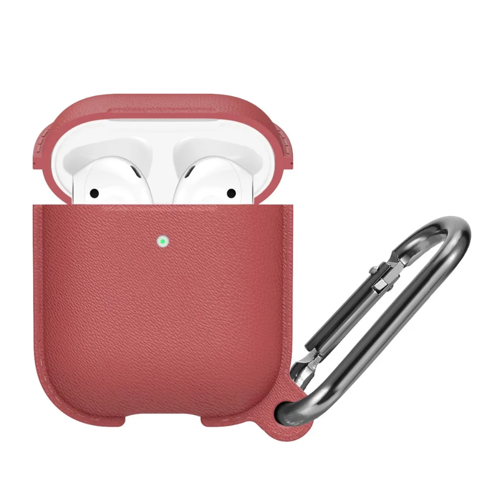 Стиль Litchi Мягкий силиконовый чехол для Airpods 1 2 чехол противоударный полный защитный чехол для Airpods чехол с крючком