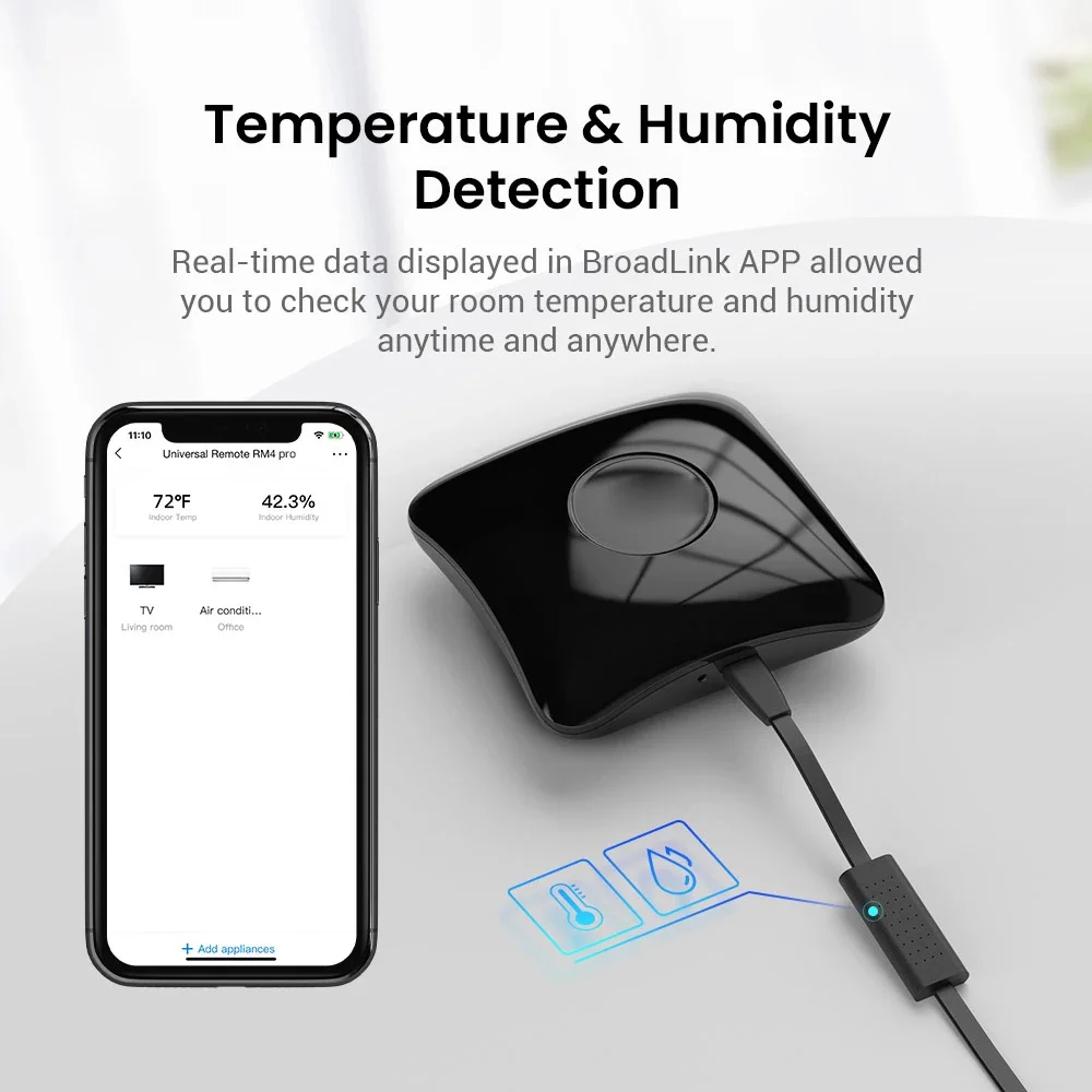BroadLink RM4 Pro + HTS2 версия с датчиком температуры и влажности беспроводной