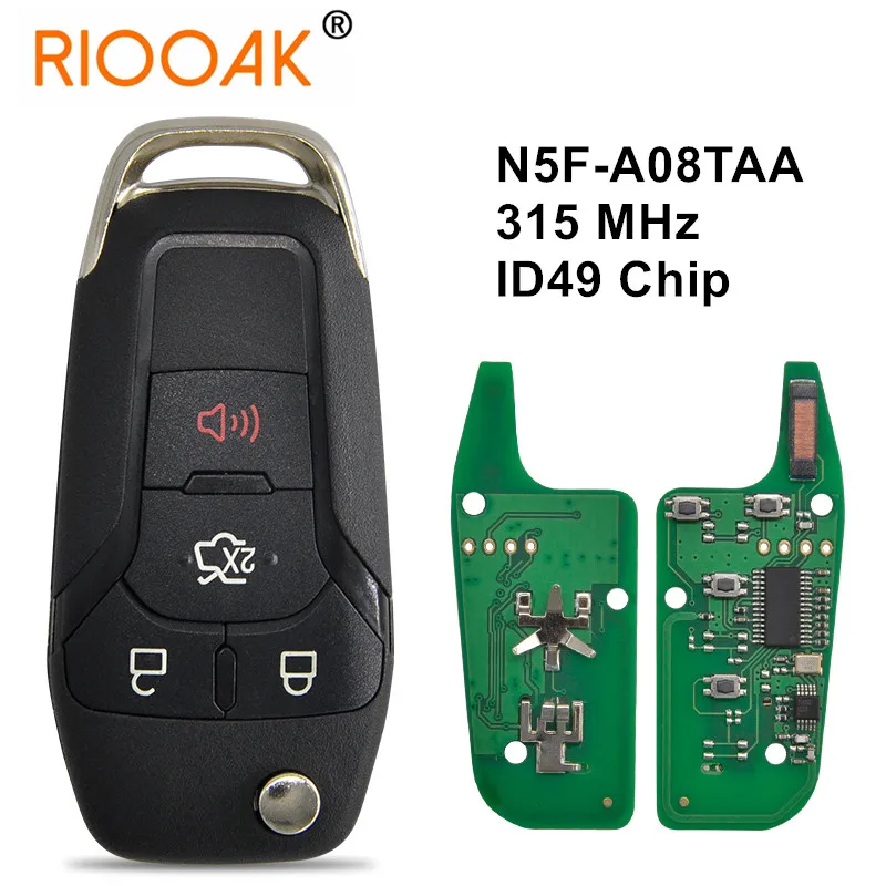 

ID49 Chip 315 Mhz FCCID N5F-A08TAA Auto Smart Replace Flip Remote Control Key For Ford Escort Fusion 2013-2016