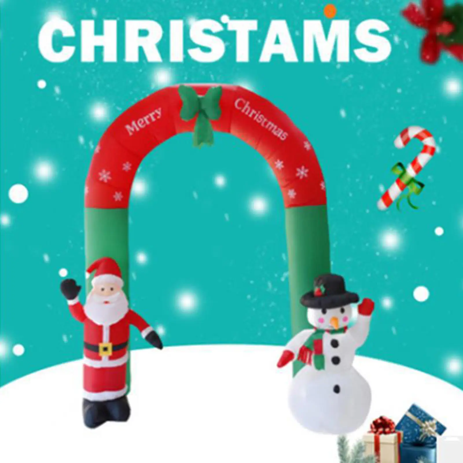 

Santa Claus Arch 8ft Decorations Snowman Inflatable for Christmas Party Courtyard UK Plug