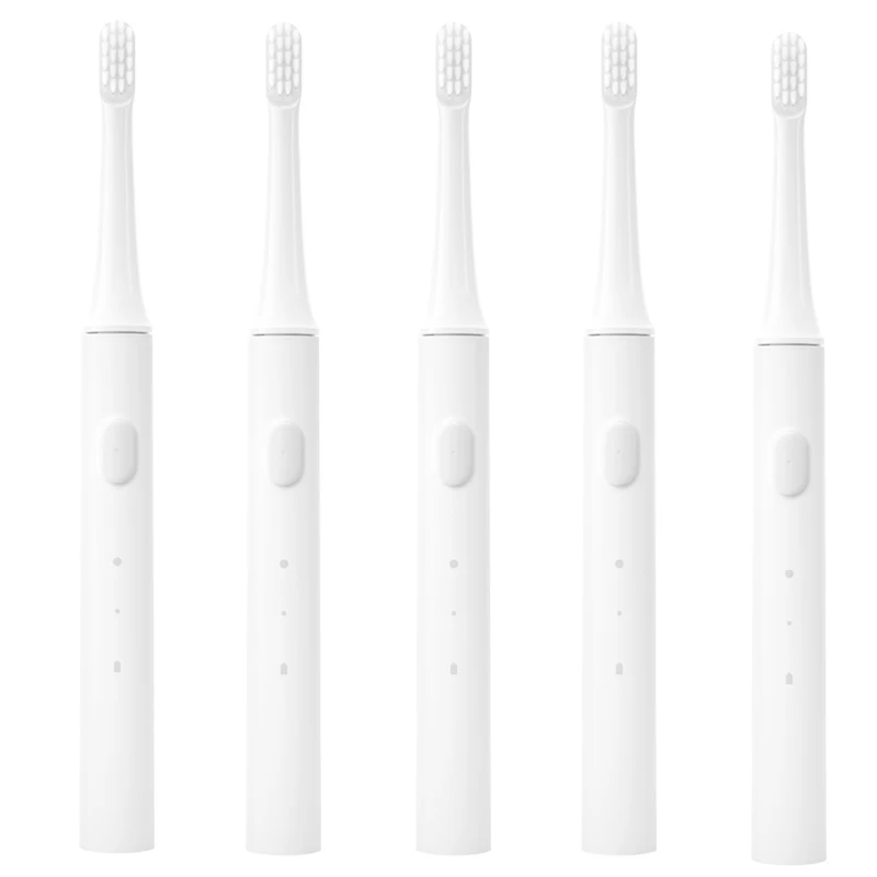 5pcs White Xiaomi Mijia T100 звуковая электрическая зубная щетка для взрослых Водонепроницаемая ультра звуковая автоматическая зубная щетка USB перезаряжаемая зубная щетка - Цвет: 5pcs White