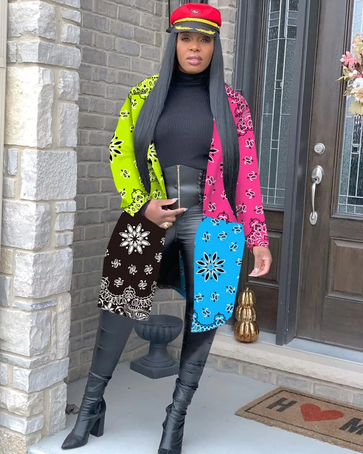 Уличное хипстерское индивидуальное камуфляжное женское пальто с буквенным