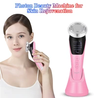 ems led light therapy sonic vibration wrinkle remover facial massage with ion and photon function hot cool treatment face care
