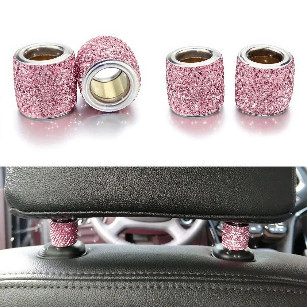 

2Pcs Fashion Car Headrest Collar Crystal Auto Seat Ring Interior Decoration