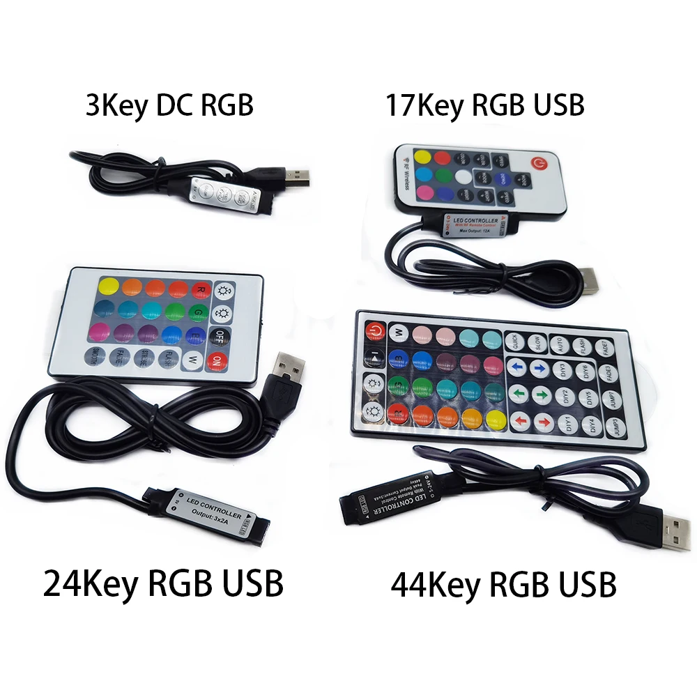 DC 5В USB светодиодный RGB Управление Ipad Mini 3 клавиши Диммер 24Key 44key ИК-пульт