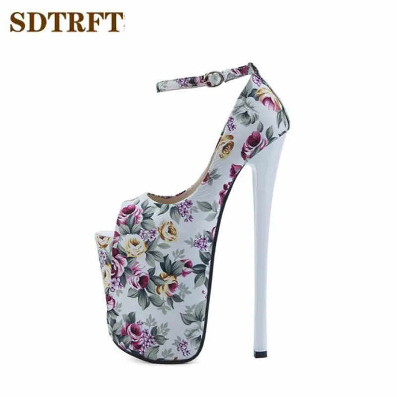 

SDTRFT Crossdresser Summer Platforms Sandals 22cm thin high heels sexy Peep Toe pumps women Shallow mouth Party shoes US14 15 16