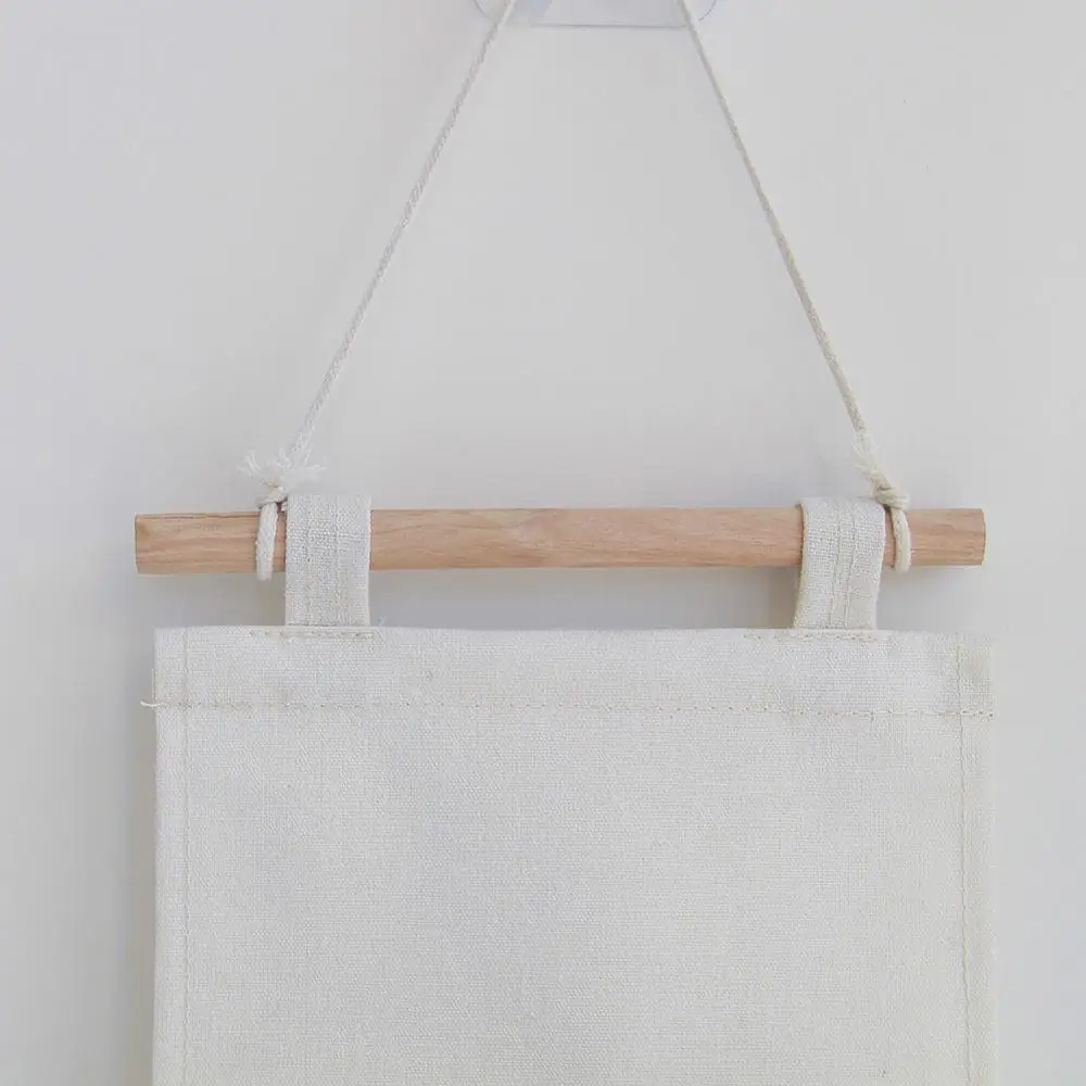 

Cotton Cloth Storage Hanging Bag Over the Door Closet Organizer 3 Pockets Wall Hanging Storage Bags For Bedroom Kitchen/Bathroom