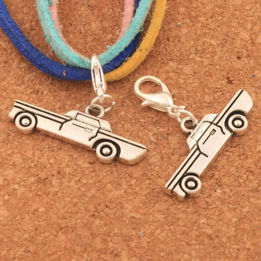 Vintage Cars Charm Beads Heart Floating Lobster Clasps MIC 27.8x25.5mm 100PCS zinc alloy C492