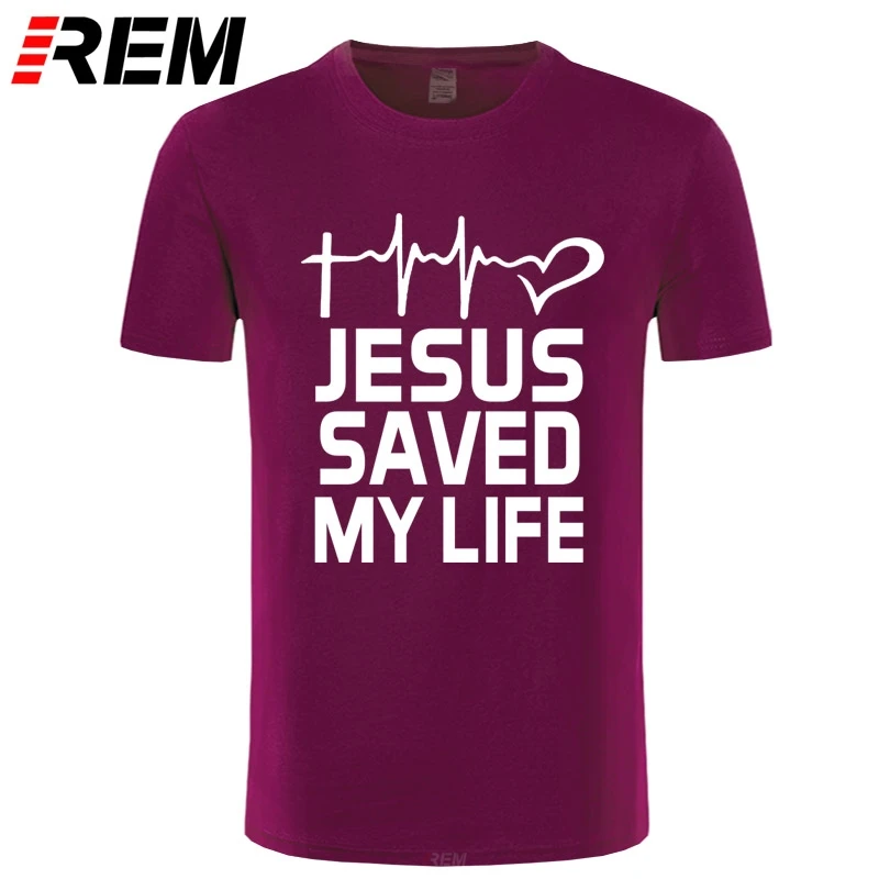 Футболка с надписью Jesus Saved My Life летняя футболка Спаситель Бог религия мужская