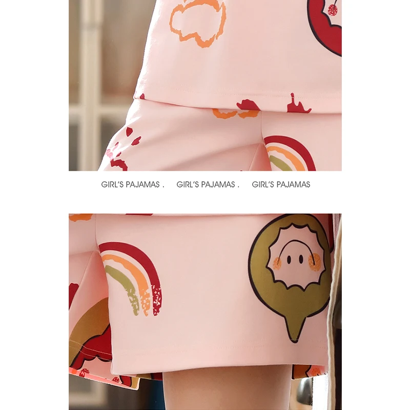 

Womens Pajamas Summer Women Cotton Pajamas Set Cartoon Casual Women's Clothing Pyjamas Suit Female Short Shirt Tops Sleepwear