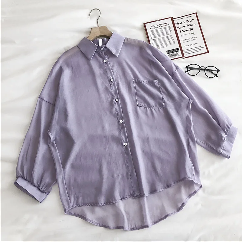 Женская блузка Gagarich тонкая женская летняя 2020 новинка корейский стиль прозрачная