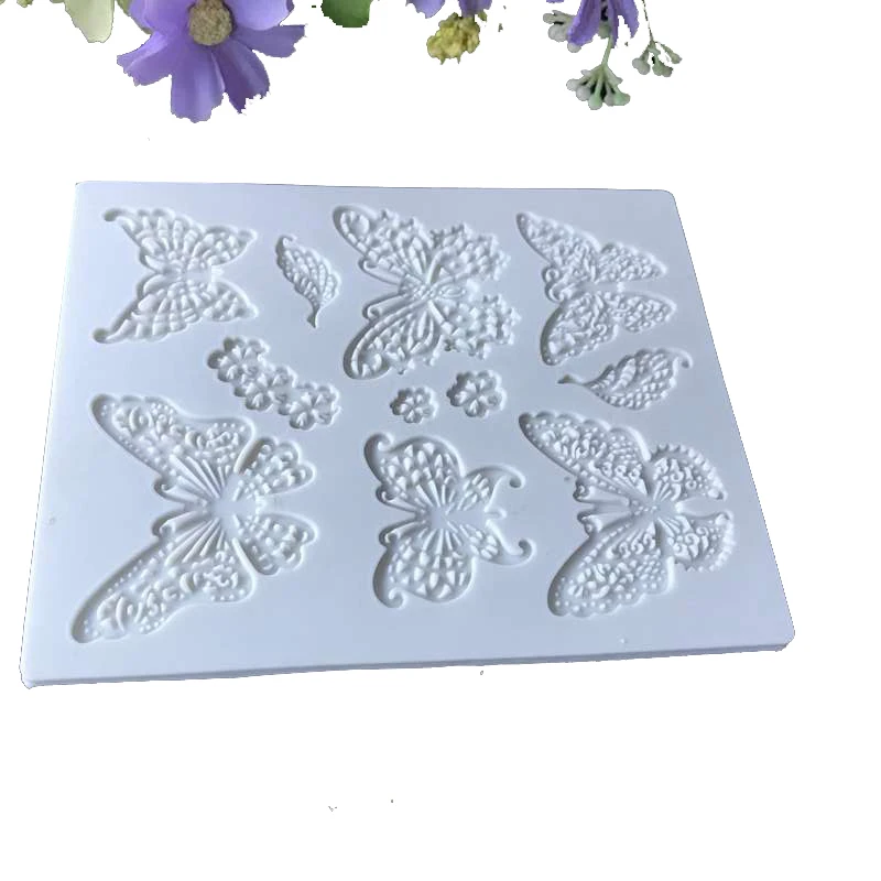 Бабочка силиконовый кружевной коврик форма для торта помадки искусственная
