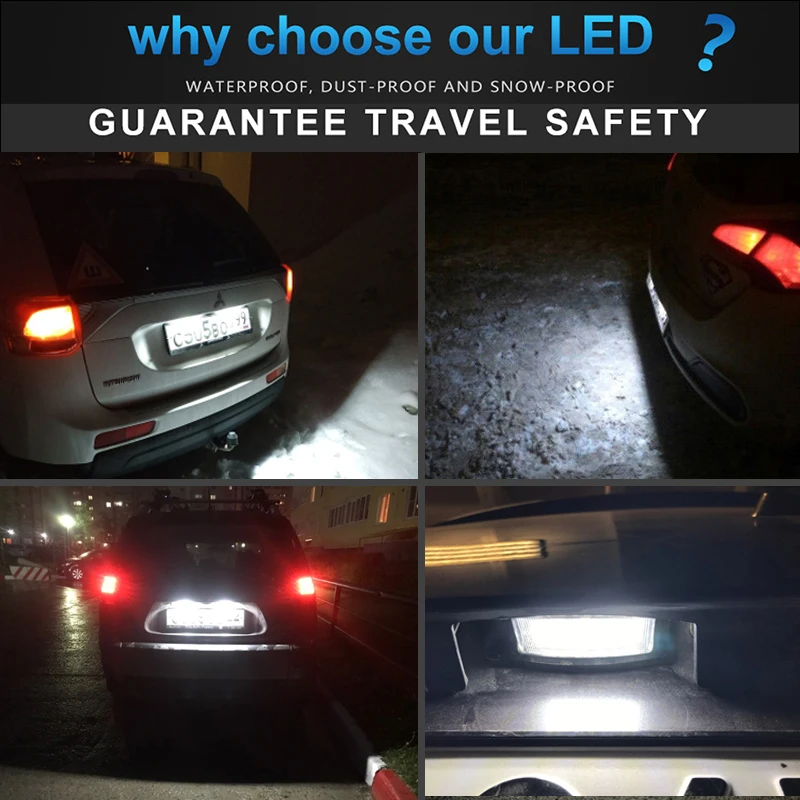 2 шт. LED номер лицензии светильник Настенные светильники белого Canbus для Mitsubishi