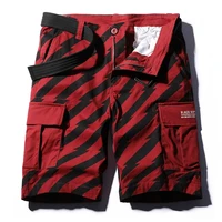 luclesam men fashion cargo shorts 2022 summer washed stripes 100 cotton 6 pocket tactical shorts jogger men