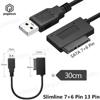 30cm usb 2 0 male to sata 13 pin slimline 76 pin 13pin female dvd adapter cable