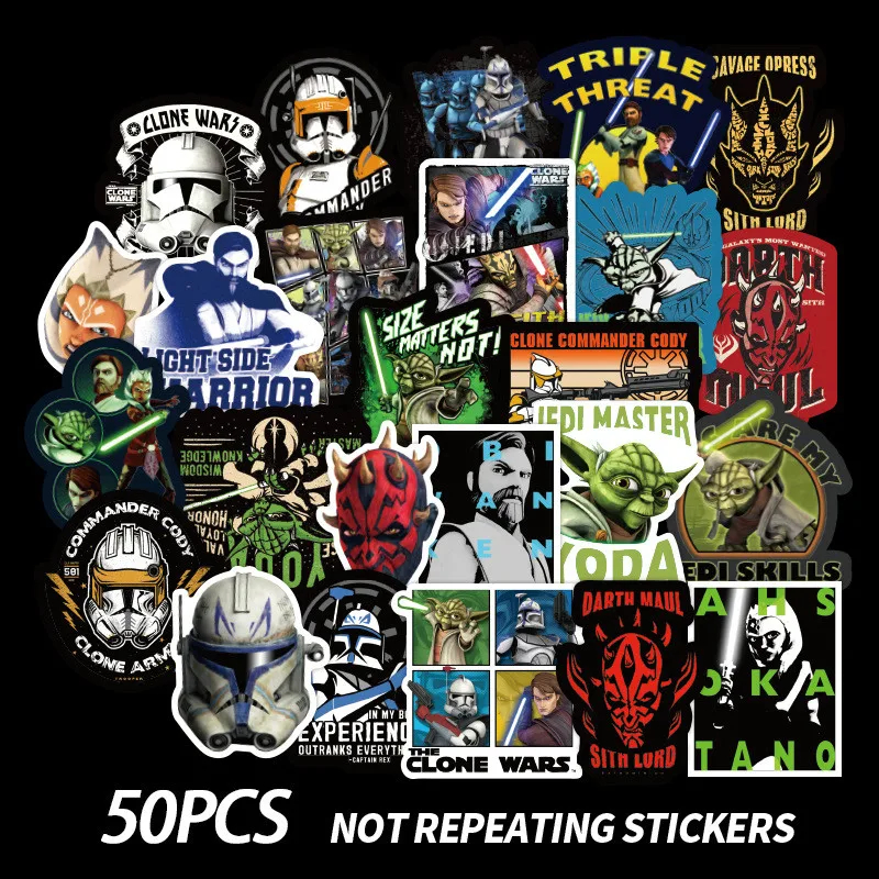 

50Pcs/set Star Wars Waterproof Stickers for Car Styling Bike Motorcycle Laptop Travel Luggage Cool Funny Sticker Bomb JDM Decals