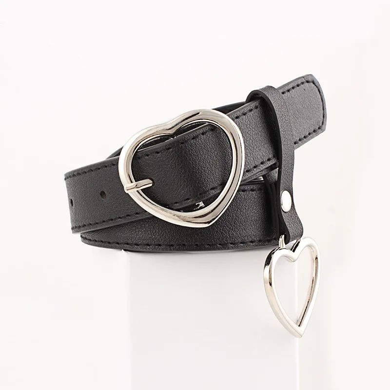 

New sweetheart buckle with adjustable ladies luxury cute Heart-shaped thin belt high quality punk fashion belts