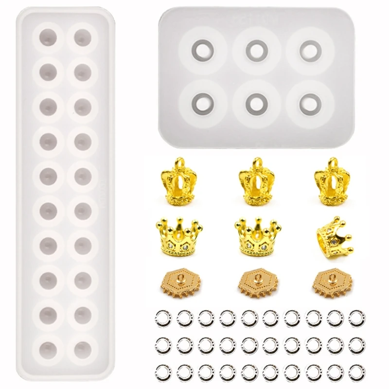 

1 Set Silicone Ball Mold Sphere Bead Silicone Molds with Holes Pendant Casting Molds for DIY Necklace Bracelet Jewelry Making