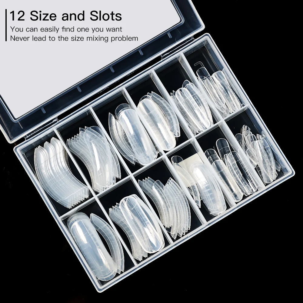 

1 Box 120 Pcs Quick Building Mold Tips Nail Dual Forms Finger Extension Nail Art UV Extend Gel Nail Extension Tool