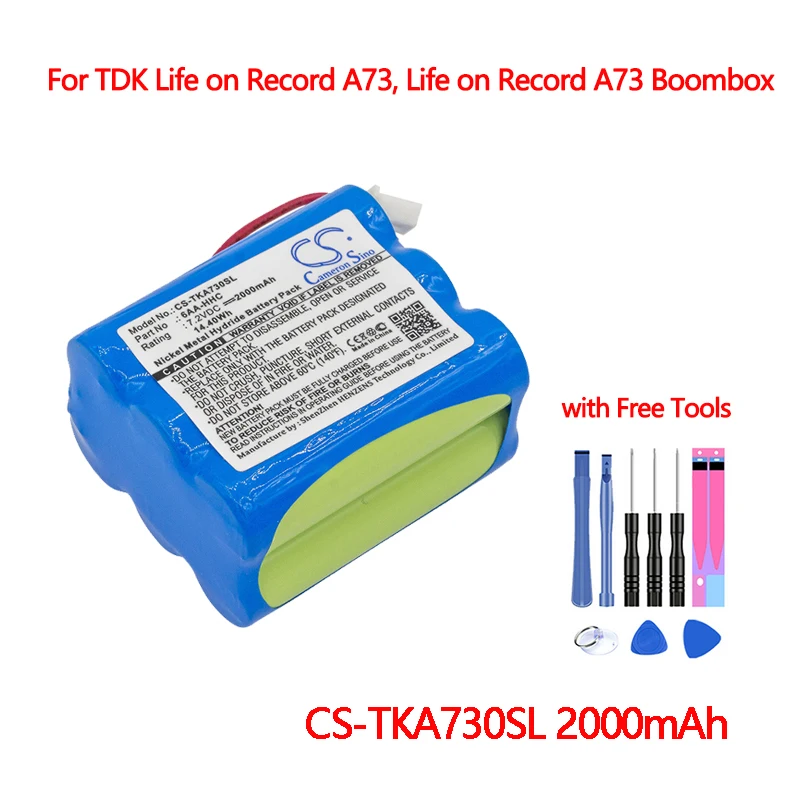 Bluetooth Динамик Батарея CS TKA730SL для TDK жизнь на запись A73 Бумбокс сменная литий ионная