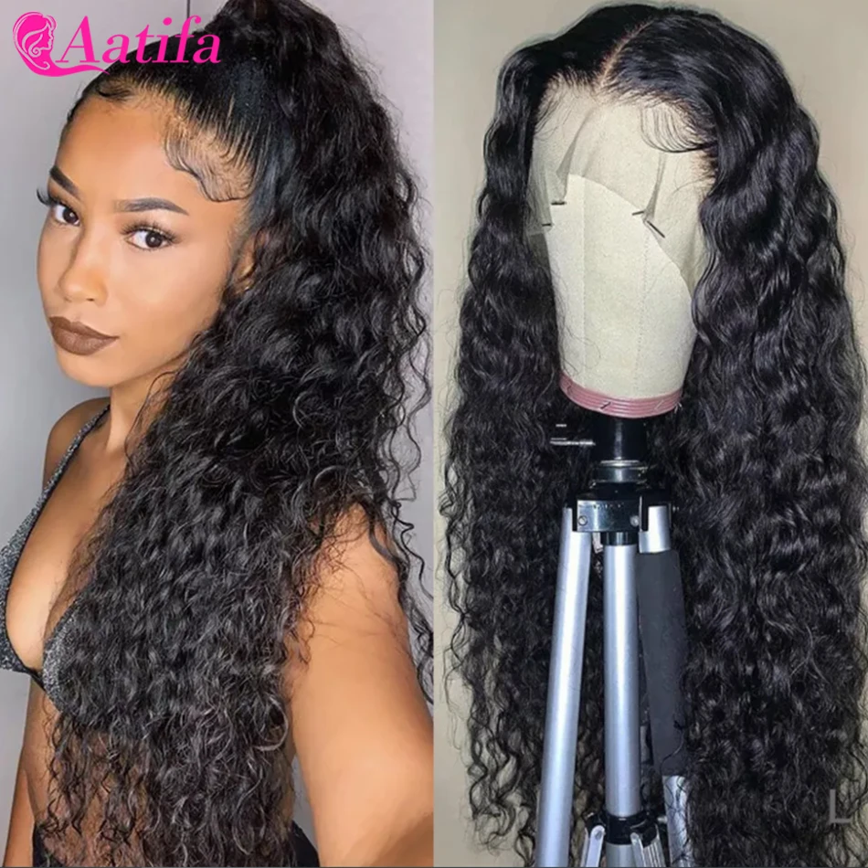 Water Wave Lace Front Wigs 13x4 Lace Frontal Human Hair Wigs Malaysia HD Transparent For Women PrePlucked 4x4 Lace Closure Wigs