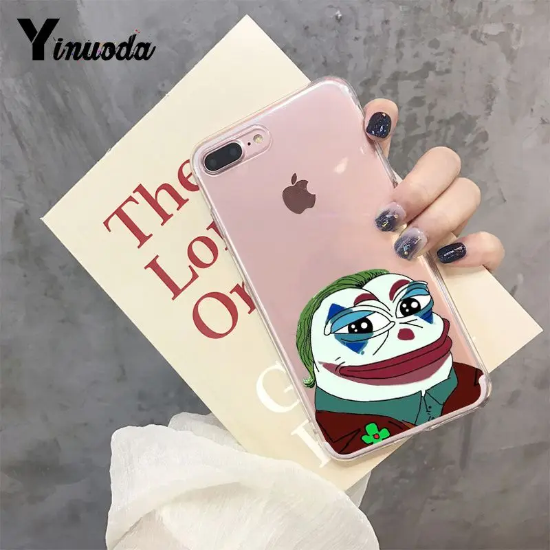 Yinuoda грустная лягушка pepe мем мягкий, роскошный, из ТПУ для мобильного телефона аксессуары чехол для iphone 8, 7, 6, 6S Plus, X XS max 10 5 5S SE XR корпус под плетенную сумку - Цвет: 2
