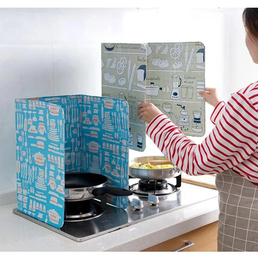 

1PC Printing Aluminum Foil Anti-Splashing Oil Baffle Heat Insulation Kitchen Utensils