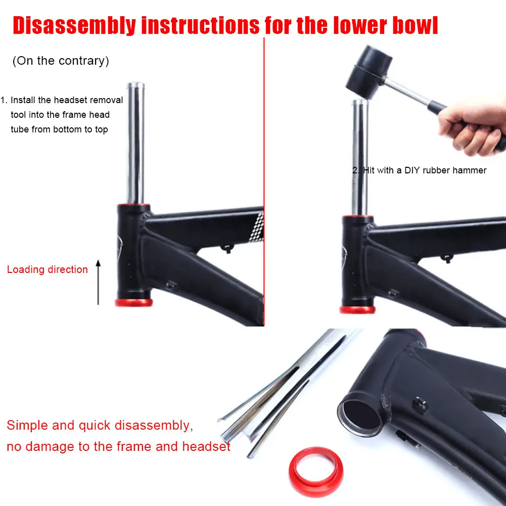 

Mountain Bike 32.5-56mm Headset Removal Tool Road Press-in Front Fork Upper And Lower Bowl Removal Straight Vertebra Universal