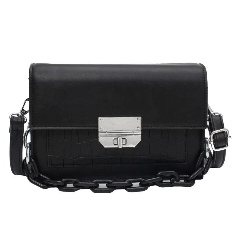 

Stone Patent Chain Crossbody Bags for Women 2021 Small Handbag Small Bag PU Leather Hand Bag Ladies Designer