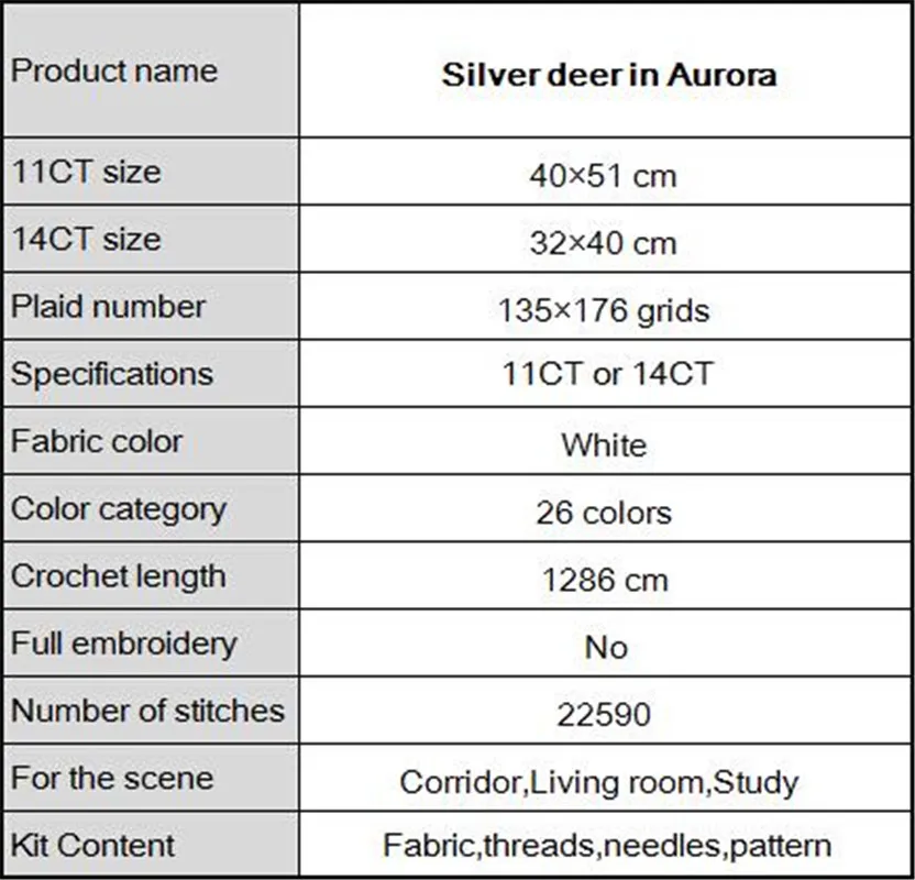 

Silver deer in Aurora animal decor painting counted printed on canvas DMC 14CT 11CT Cross Stitch Needlework Sets Embroidery kits