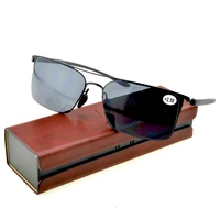 rectangle double bridge anti sunlight bifocal lenses see near n far reading sunglasses 0 75 to 4 with pu case in picture