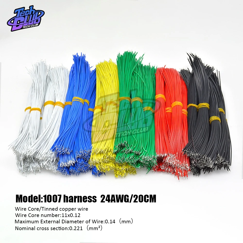 24AWG 100 шт./лот 20 см двойной Луженый провод UL1007 припой 6 цветов Перемычка кабель