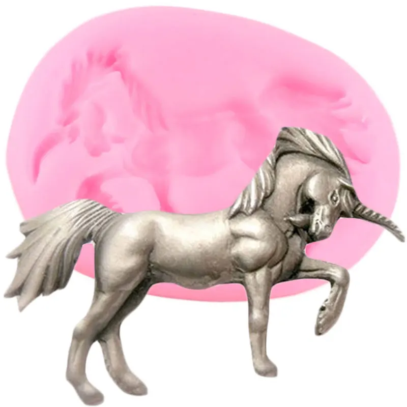 Лошадь Единорог силиконовая форма для выпечки формы украшения торта инструменты