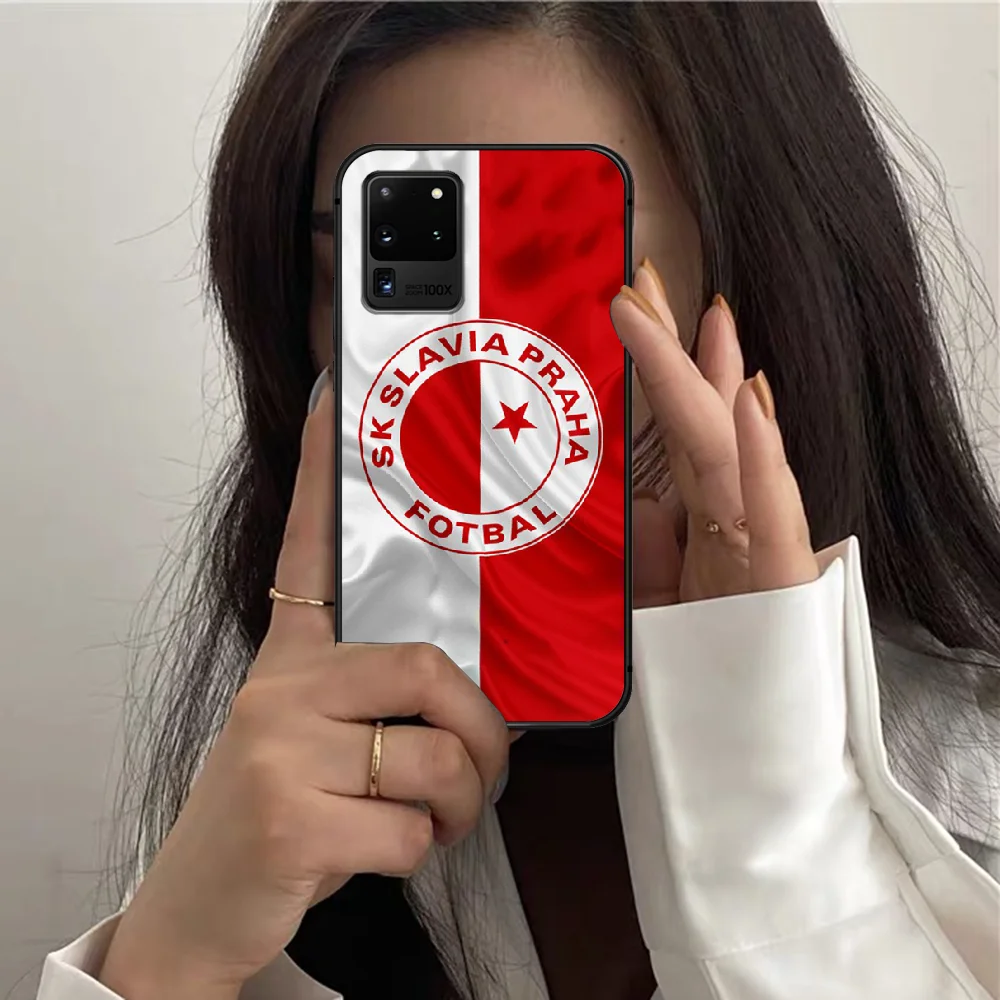 

Sk Slavia Praha Czech Republic Phone Case For Samsung Galaxy S 7 21 Note 8 9 10 20 E FE Ultra Plus black Cover Luxury Funda