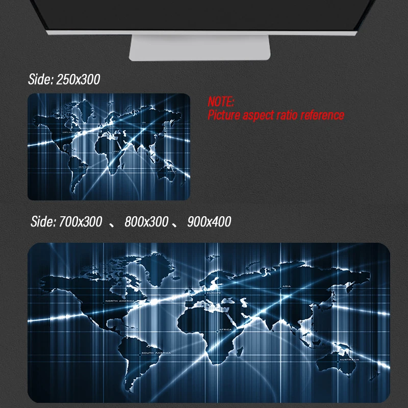 

Custom DIY Pattern World Map Mouse Pad Gamer Computer Gaming Mousepad Anti-slip Natural Rubber With Locking Edge Mause Mat