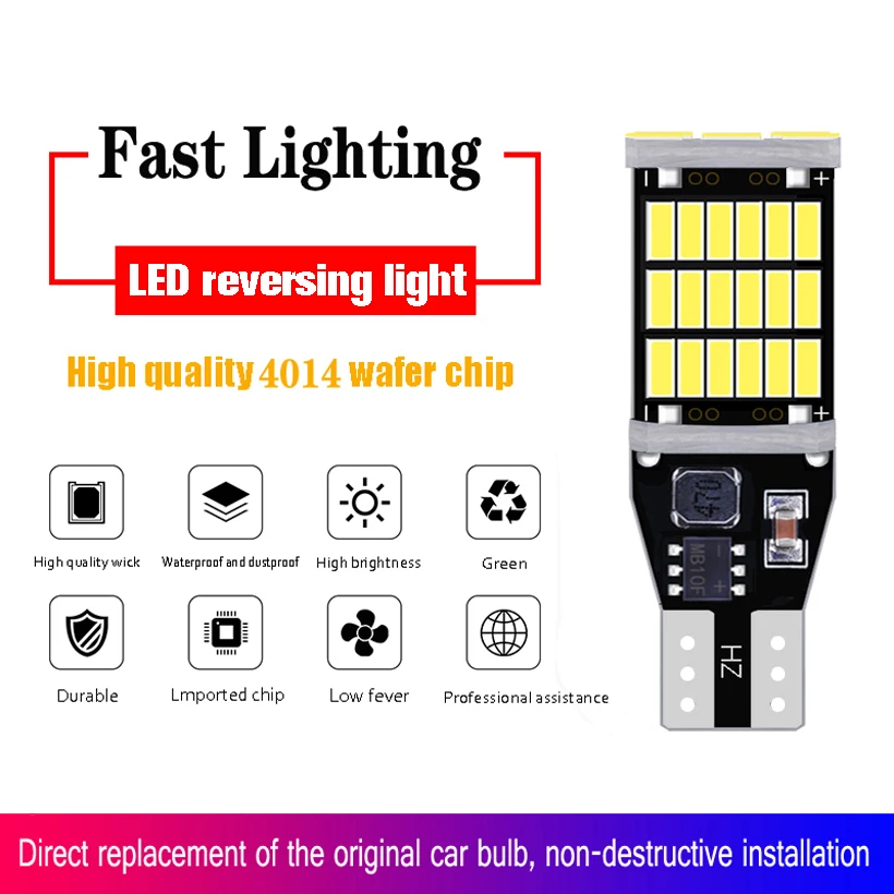 4 шт. светодиодные лампы T15 T16 920 921 W16W 912 45SMD|Сигнальная лампа| |